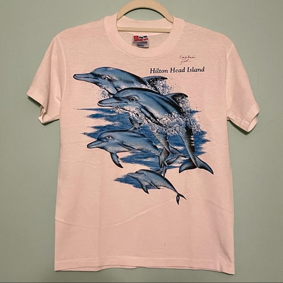 Vintage Hilton Head Island dolphin shirt single stitch 90s soft and thin Small - Picture 8 of 9
